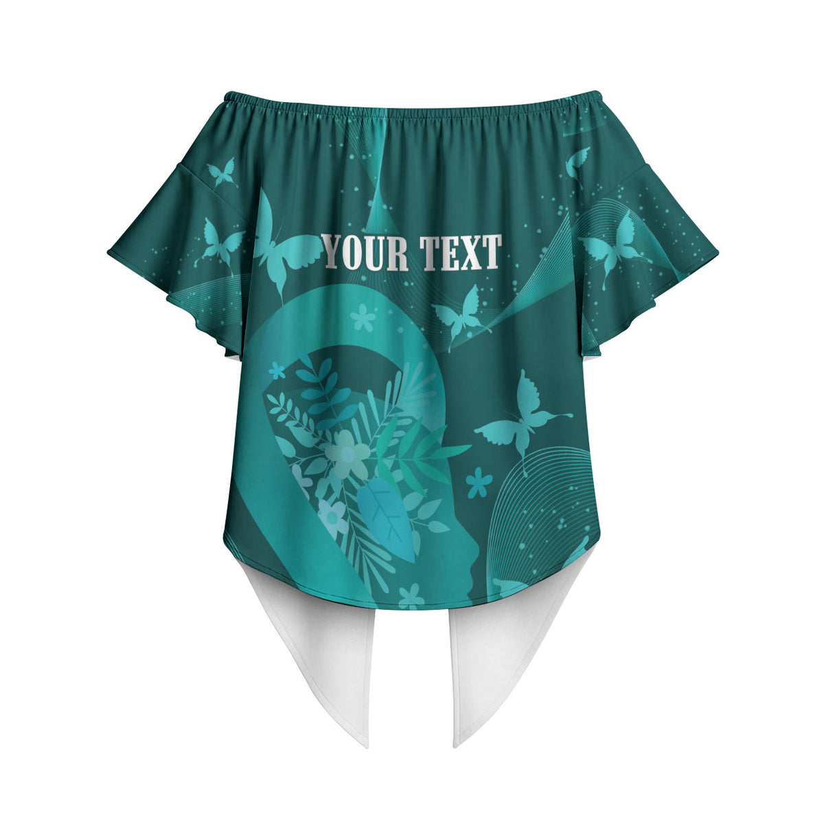 Australia Tourette Syndrome Support Acceptance Personalised Off Shoulder Wrap Waist Top Butterfly Ribbon Art