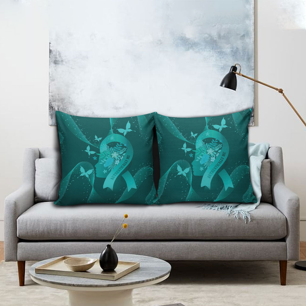 Australia Tourette Syndrome Support Acceptance Pillow Cover Butterfly Ribbon Art