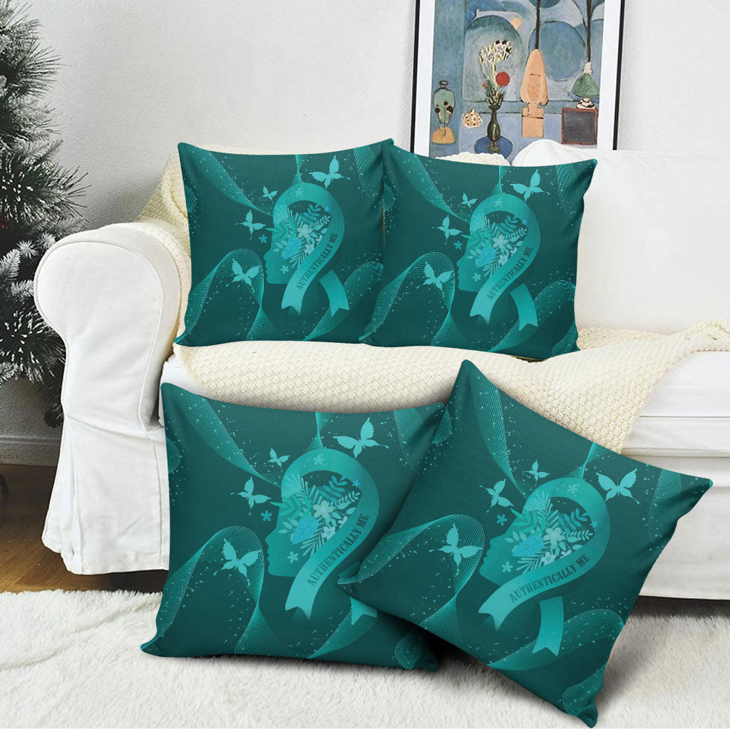 Australia Tourette Syndrome Support Acceptance Pillow Cover Butterfly Ribbon Art
