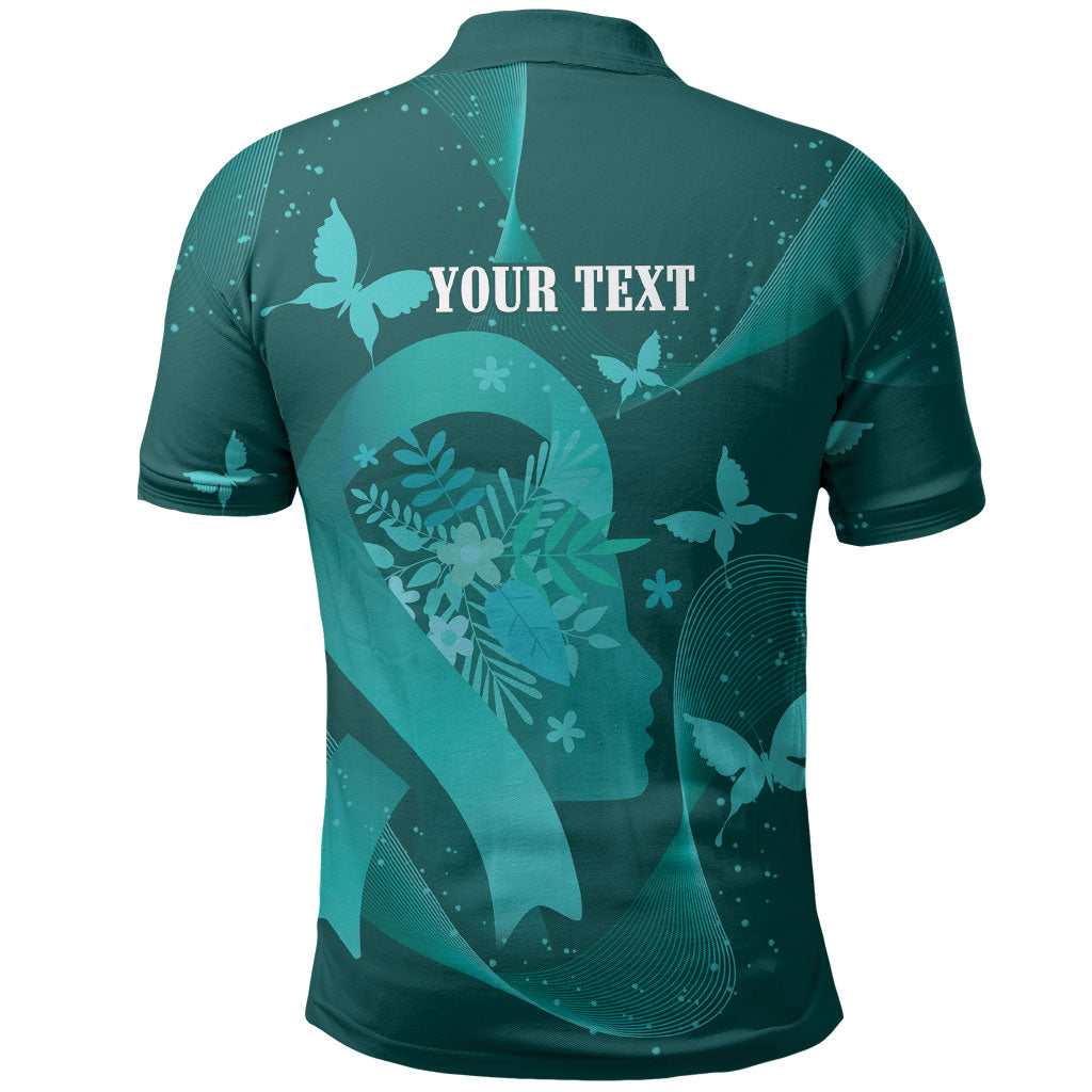Australia Tourette Syndrome Support Acceptance Personalised Polo Shirt Butterfly Ribbon Art