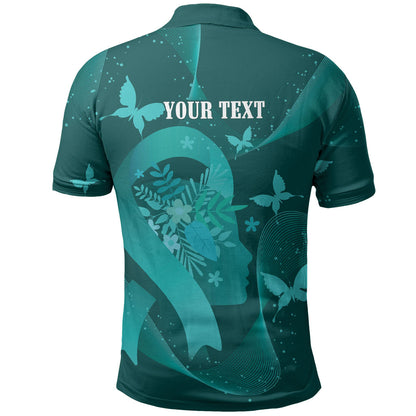 Australia Tourette Syndrome Support Acceptance Personalised Polo Shirt Butterfly Ribbon Art