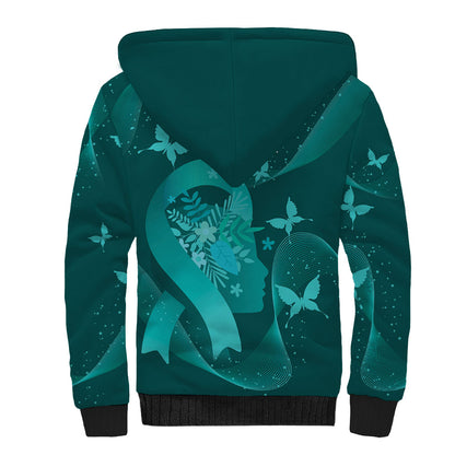 Australia Tourette Syndrome Support Acceptance Personalised Sherpa Hoodie Butterfly Ribbon Art
