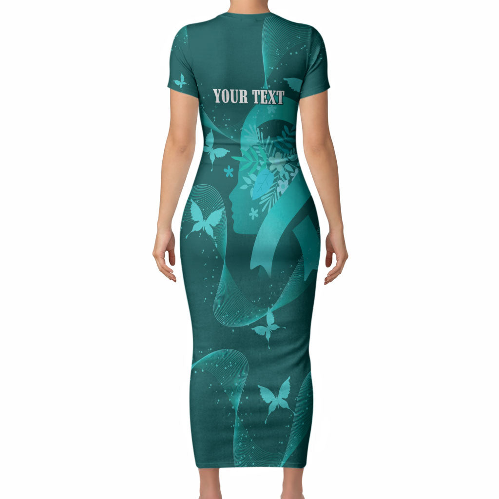 Australia Tourette Syndrome Support Acceptance Personalised Short Sleeve Bodycon Dress Butterfly Ribbon Art