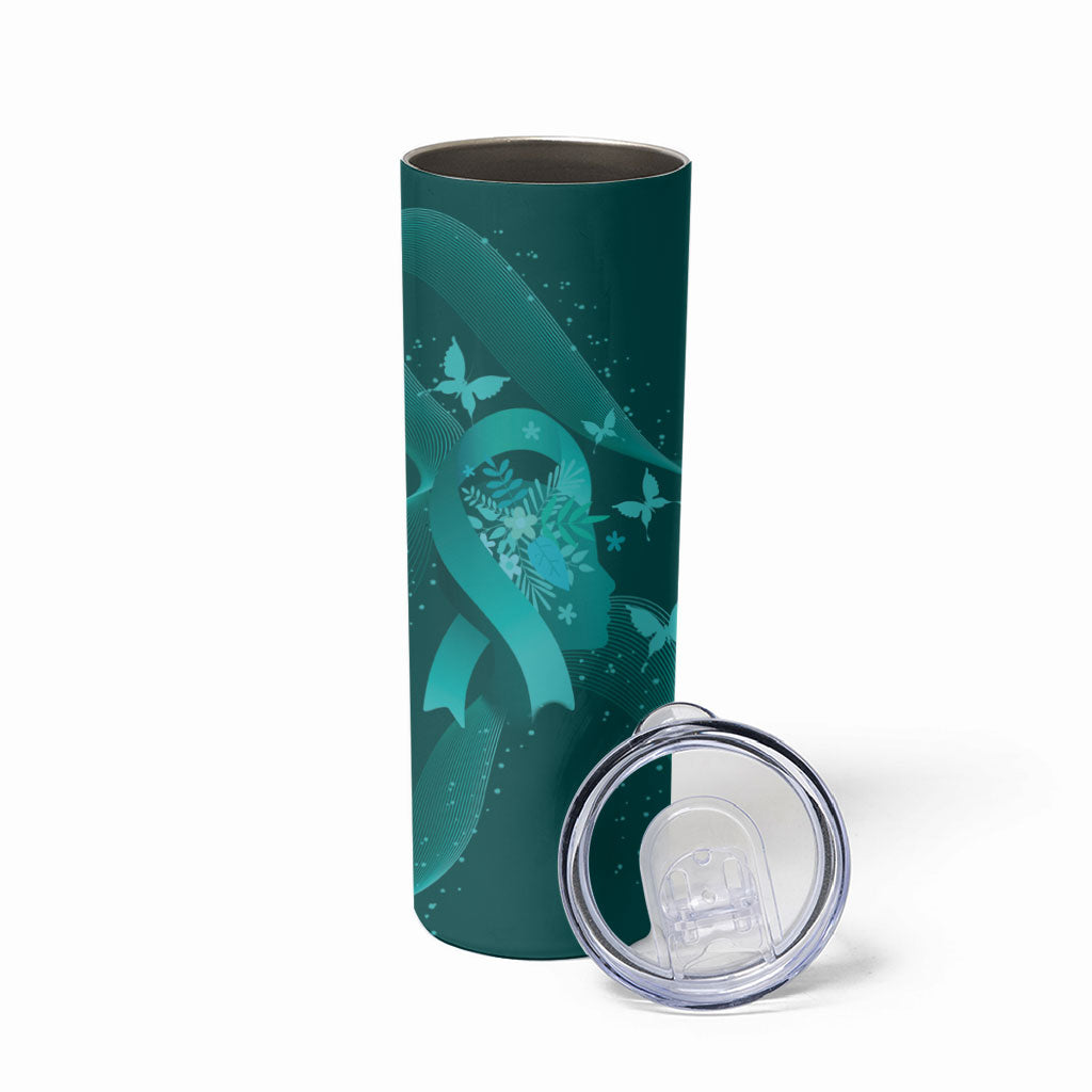 Australia Tourette Syndrome Support Acceptance Personalised Skinny Tumbler Butterfly Ribbon Art
