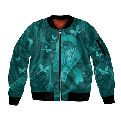 Australia Tourette Syndrome Support Acceptance Personalised Sleeve Zip Bomber Jacket Butterfly Ribbon Art