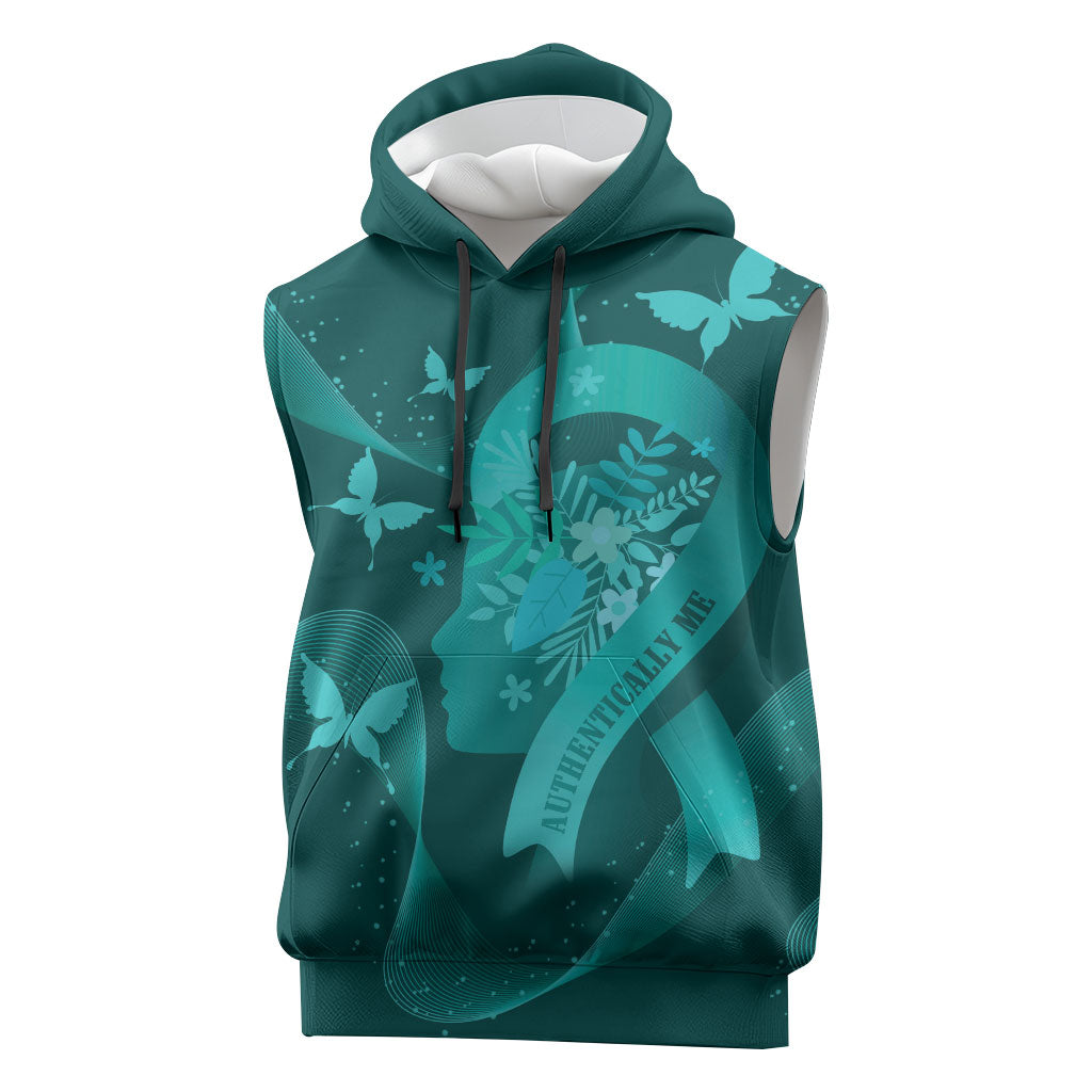 Australia Tourette Syndrome Support Acceptance Personalised Sleeveless Hoodie Butterfly Ribbon Art