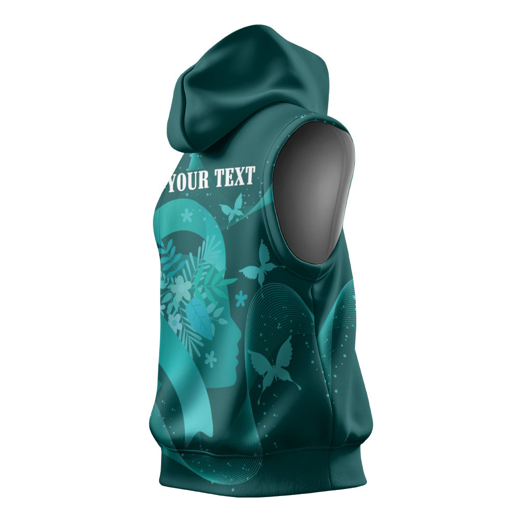 Australia Tourette Syndrome Support Acceptance Personalised Sleeveless Hoodie Butterfly Ribbon Art