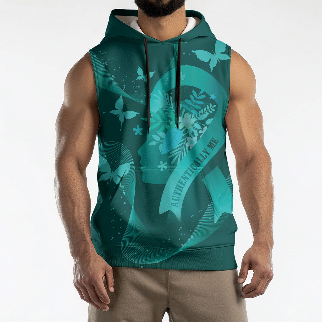 Australia Tourette Syndrome Support Acceptance Personalised Sleeveless Hoodie Butterfly Ribbon Art