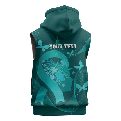 Australia Tourette Syndrome Support Acceptance Personalised Sleeveless Zip Hoodie Butterfly Ribbon Art