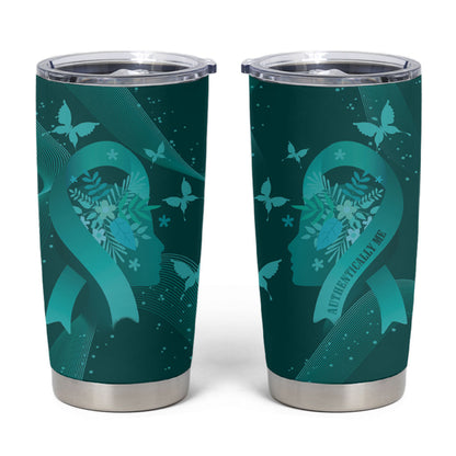 Australia Tourette Syndrome Support Acceptance Personalised Tumbler Cup Butterfly Ribbon Art