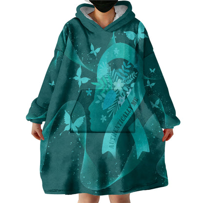 Australia Tourette Syndrome Support Acceptance Personalised Wearable Blanket Hoodie Butterfly Ribbon Art
