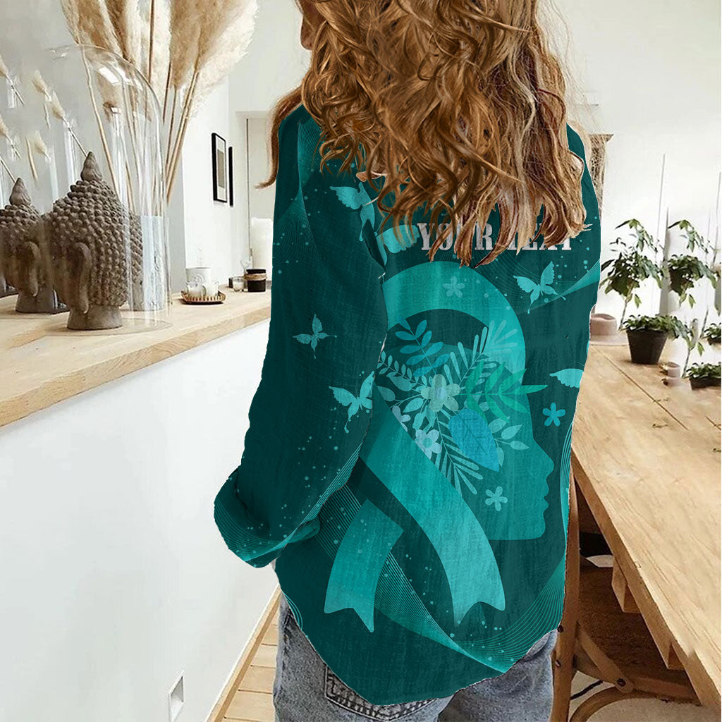 Australia Tourette Syndrome Support Acceptance Personalised Women Casual Shirt Butterfly Ribbon Art