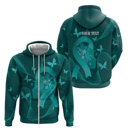 Australia Tourette Syndrome Support Acceptance Personalised Zip Hoodie Butterfly Ribbon Art