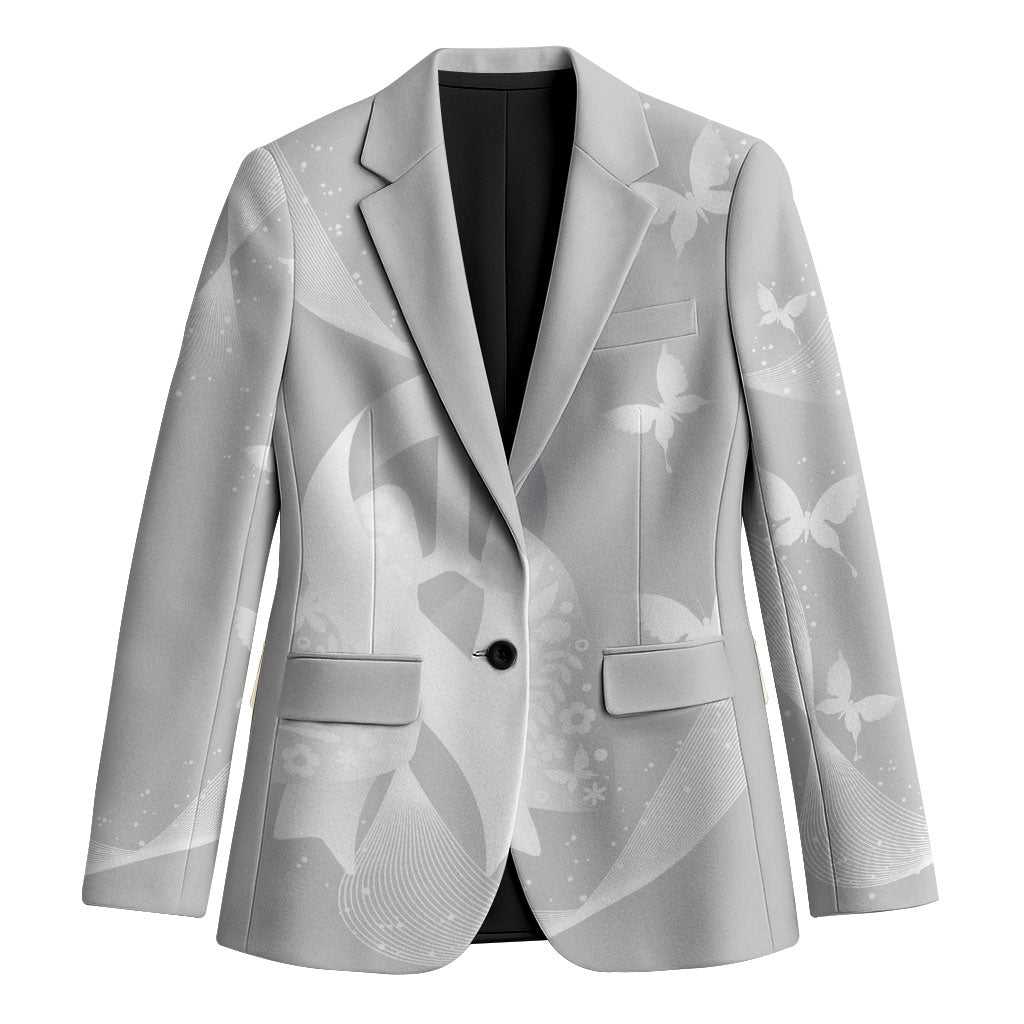 Australia Lung Cancer Support Personalised Blazer Butterfly White Ribbon Art