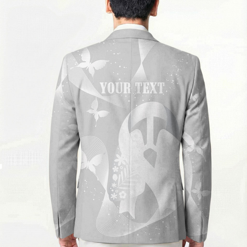 Australia Lung Cancer Support Personalised Blazer Butterfly White Ribbon Art