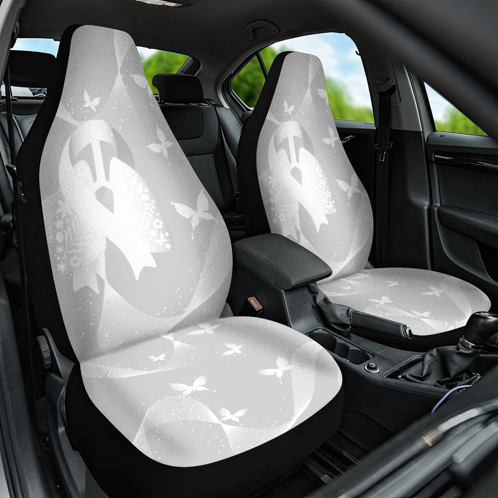 Australia Lung Cancer Support Car Seat Cover Butterfly White Ribbon Art