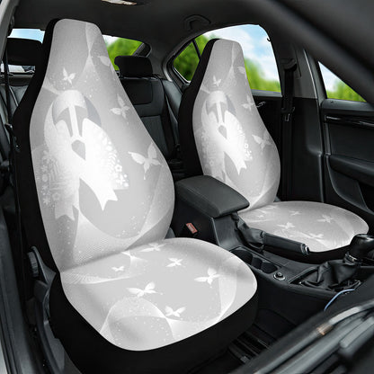 Australia Lung Cancer Support Car Seat Cover Butterfly White Ribbon Art