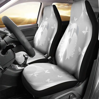 Australia Lung Cancer Support Car Seat Cover Butterfly White Ribbon Art