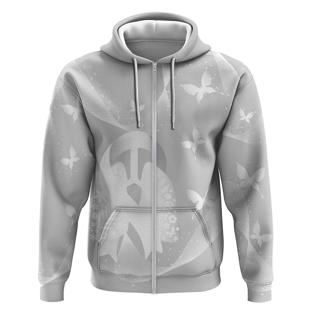 Australia Lung Cancer Support Personalised Hoodie Butterfly White Ribbon Art