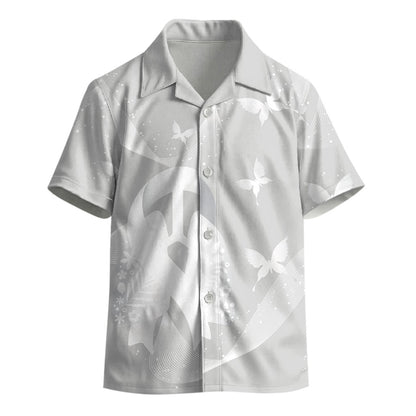 Australia Lung Cancer Support Personalised Kid Hawaiian Shirt Butterfly White Ribbon Art