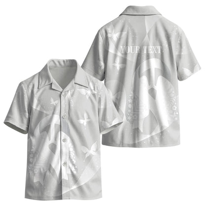 Australia Lung Cancer Support Personalised Kid Hawaiian Shirt Butterfly White Ribbon Art