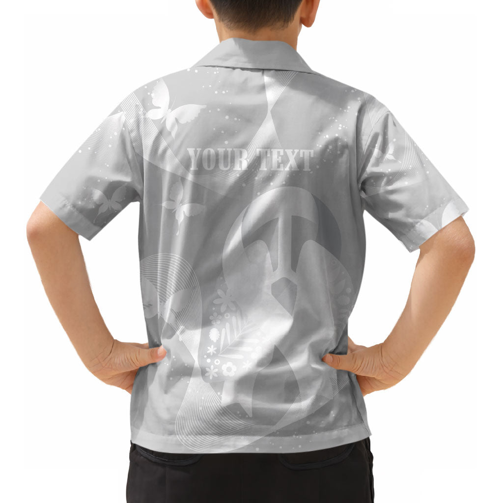 Australia Lung Cancer Support Personalised Kid Hawaiian Shirt Butterfly White Ribbon Art