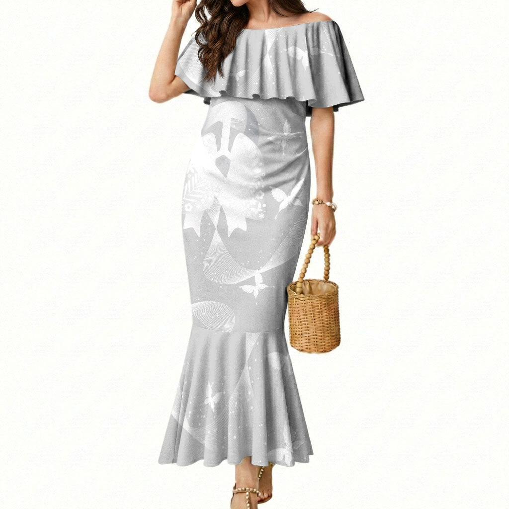 Australia Lung Cancer Support Personalised Mermaid Dress Butterfly White Ribbon Art