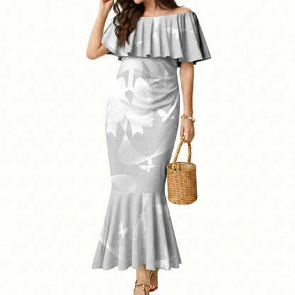 Australia Lung Cancer Support Personalised Mermaid Dress Butterfly White Ribbon Art