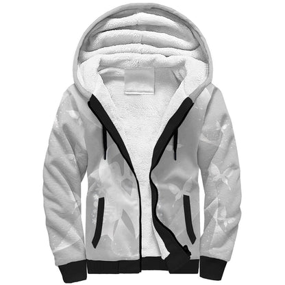 Australia Lung Cancer Support Personalised Sherpa Hoodie Butterfly White Ribbon Art