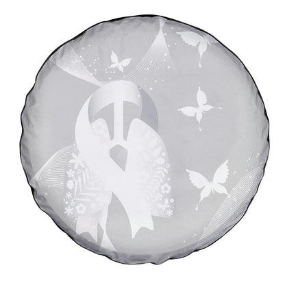 Australia Lung Cancer Support Spare Tire Cover Butterfly White Ribbon Art