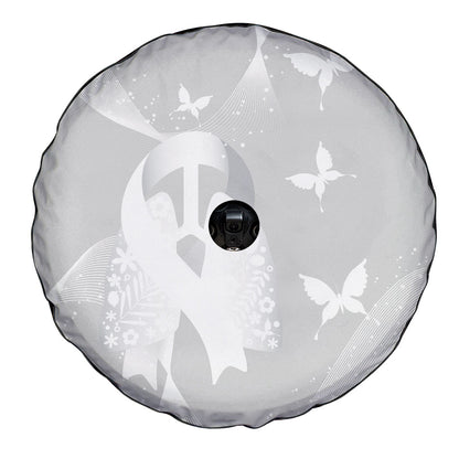 Australia Lung Cancer Support Spare Tire Cover Butterfly White Ribbon Art