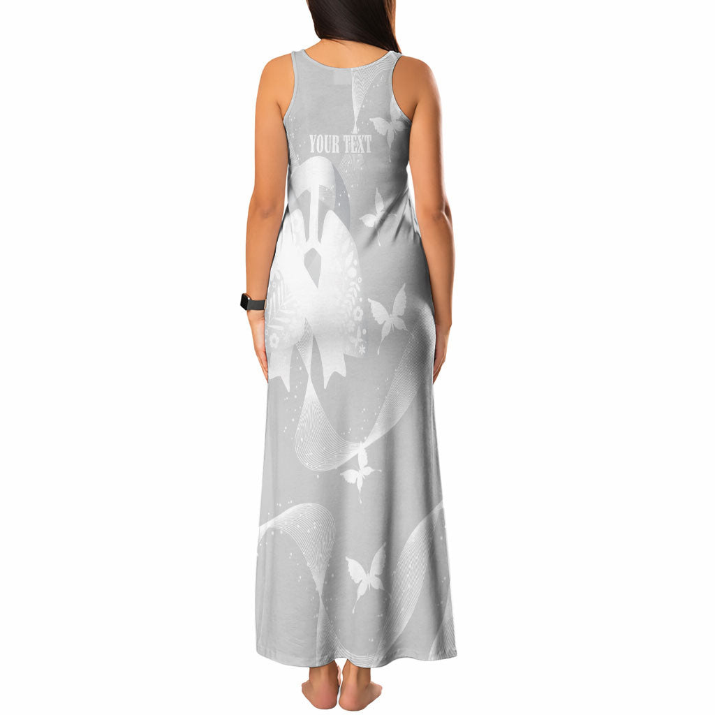 Australia Lung Cancer Support Personalised Tank Maxi Dress Butterfly White Ribbon Art