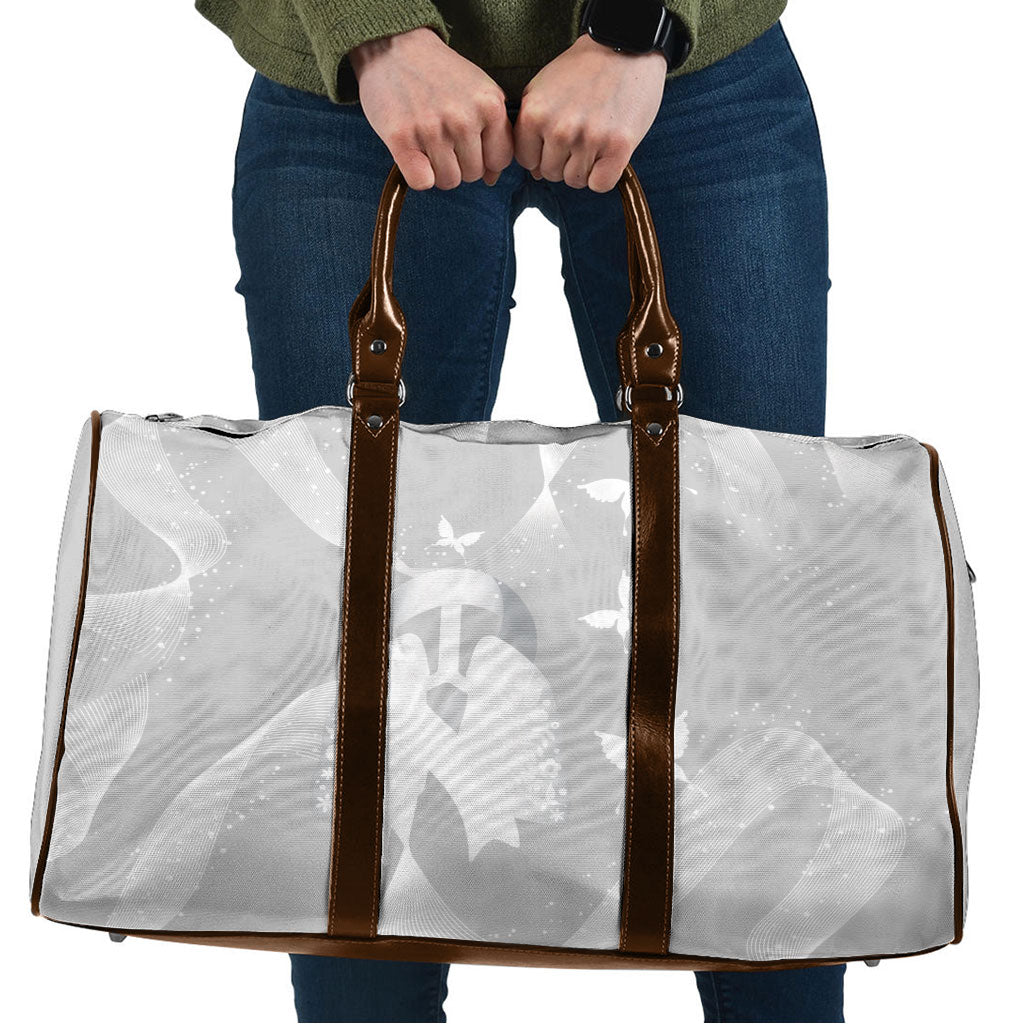 Australia Lung Cancer Support Travel Bag Butterfly White Ribbon Art