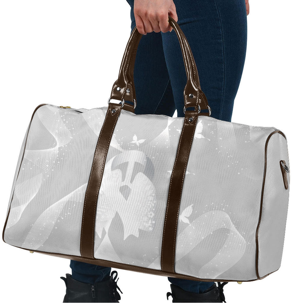 Australia Lung Cancer Support Travel Bag Butterfly White Ribbon Art