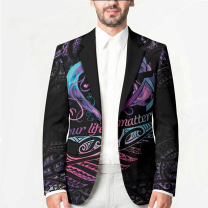 Personalised Your Life Matters Blazer Suicide Prevention Support Semicolon Maori Heart