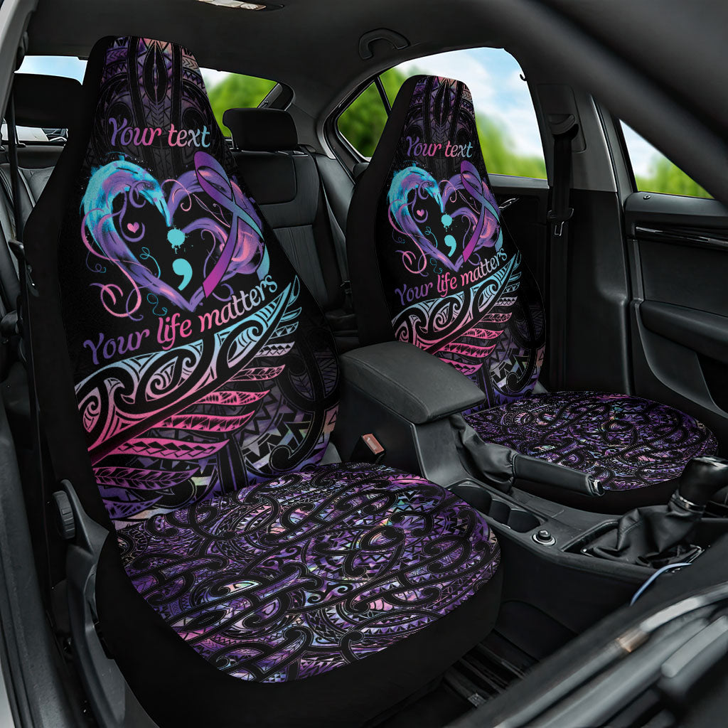 Personalised Your Life Matters Car Seat Cover Suicide Prevention Support Semicolon Maori Heart