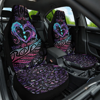 Personalised Your Life Matters Car Seat Cover Suicide Prevention Support Semicolon Maori Heart