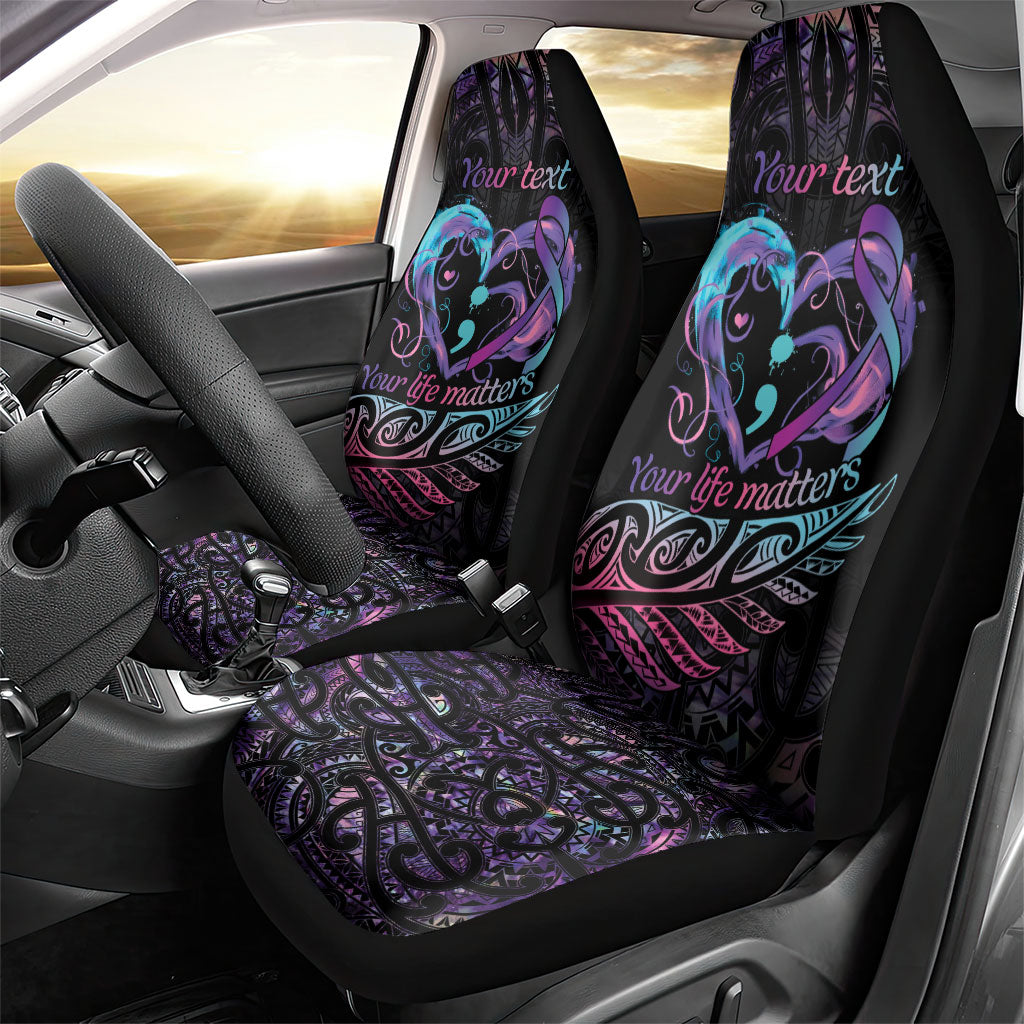 Personalised Your Life Matters Car Seat Cover Suicide Prevention Support Semicolon Maori Heart