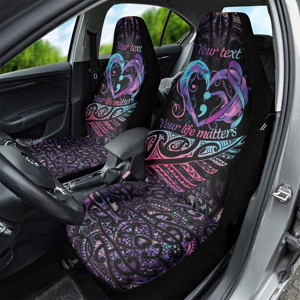 Personalised Your Life Matters Car Seat Cover Suicide Prevention Support Semicolon Maori Heart