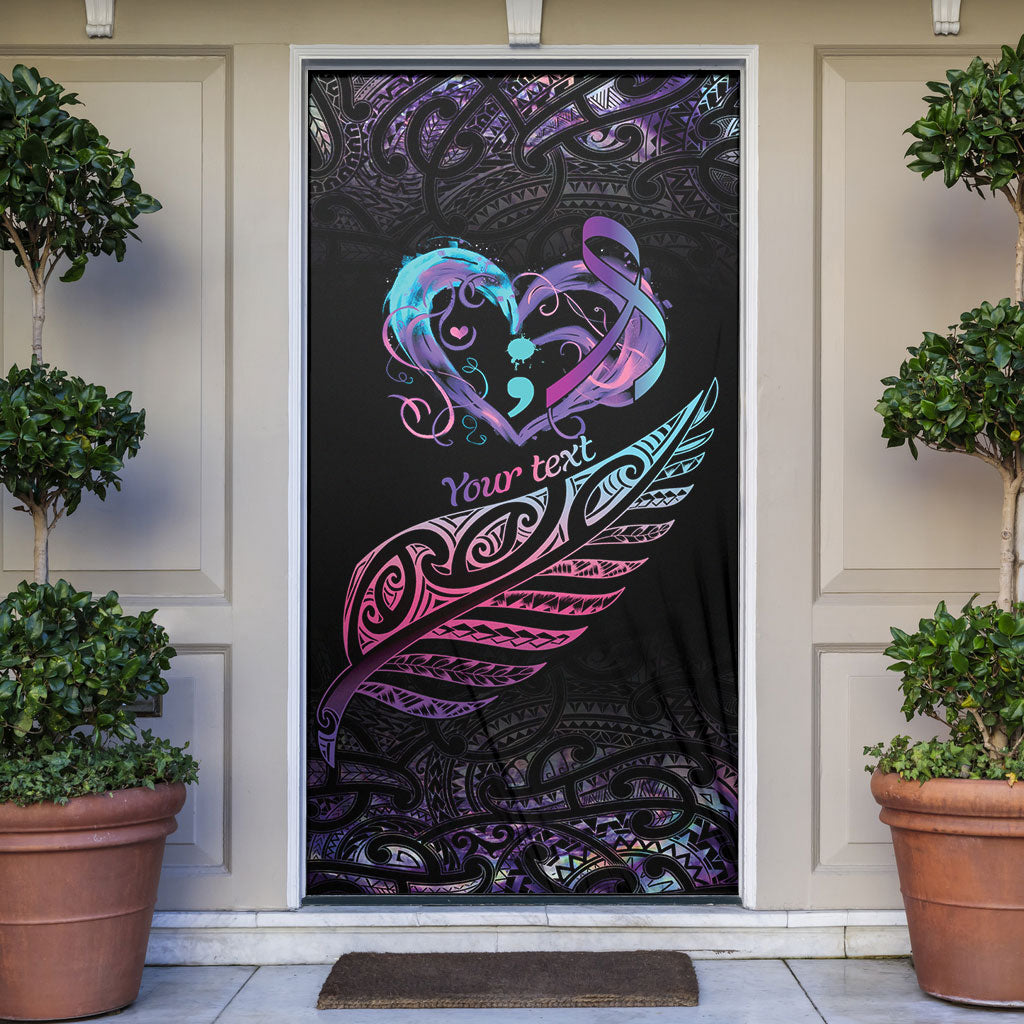 Personalised Your Life Matters Door Cover Suicide Prevention Support Semicolon Maori Heart