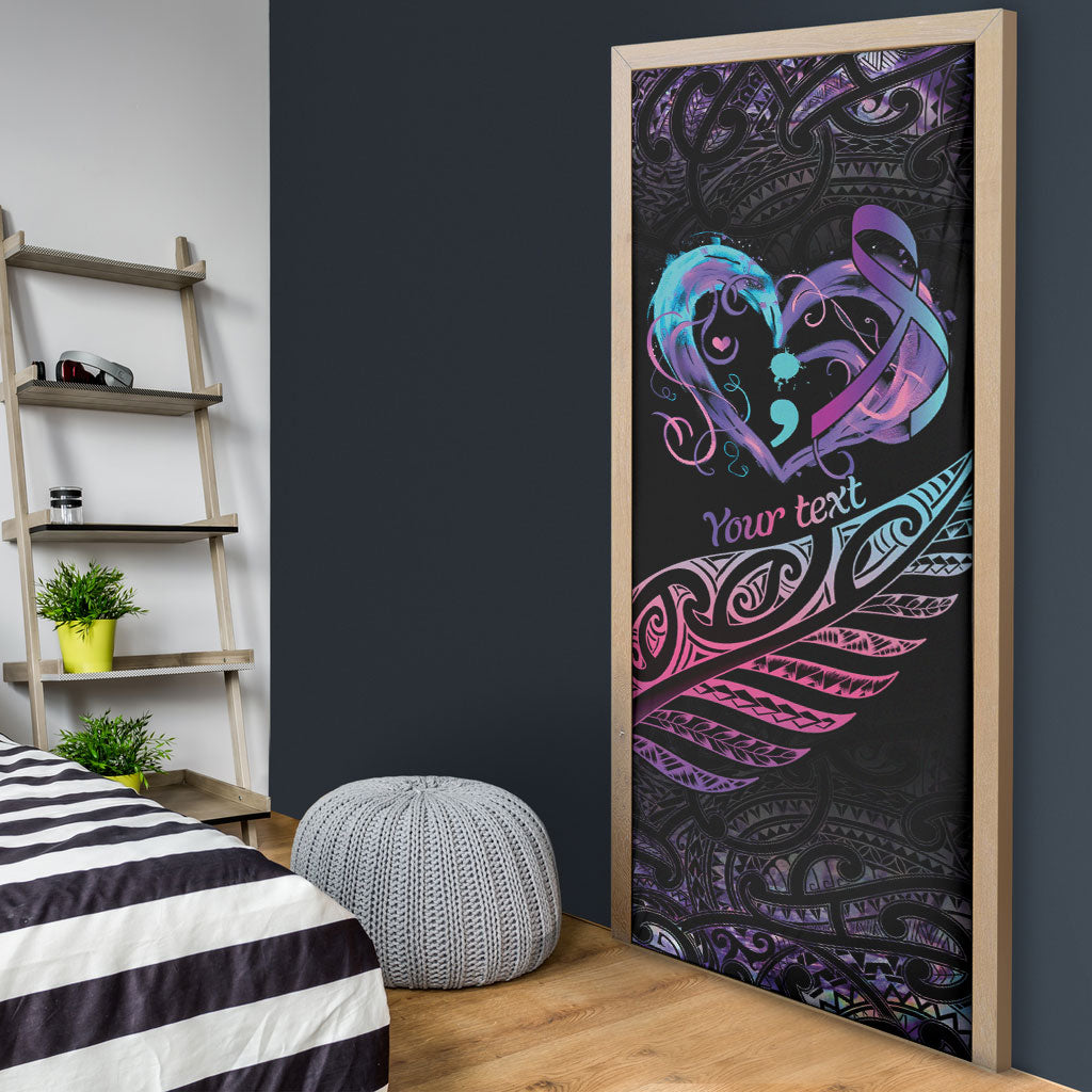 Personalised Your Life Matters Door Cover Suicide Prevention Support Semicolon Maori Heart