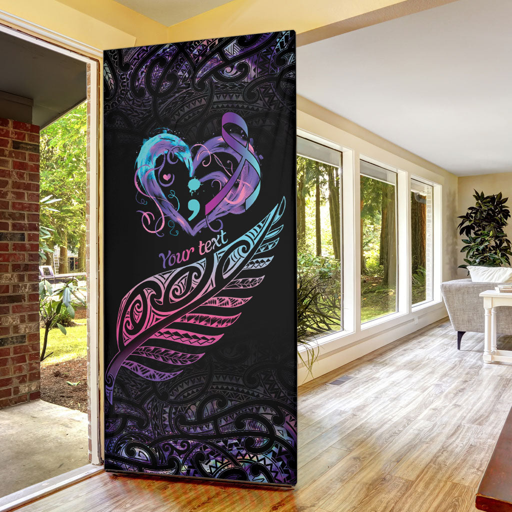 Personalised Your Life Matters Door Cover Suicide Prevention Support Semicolon Maori Heart