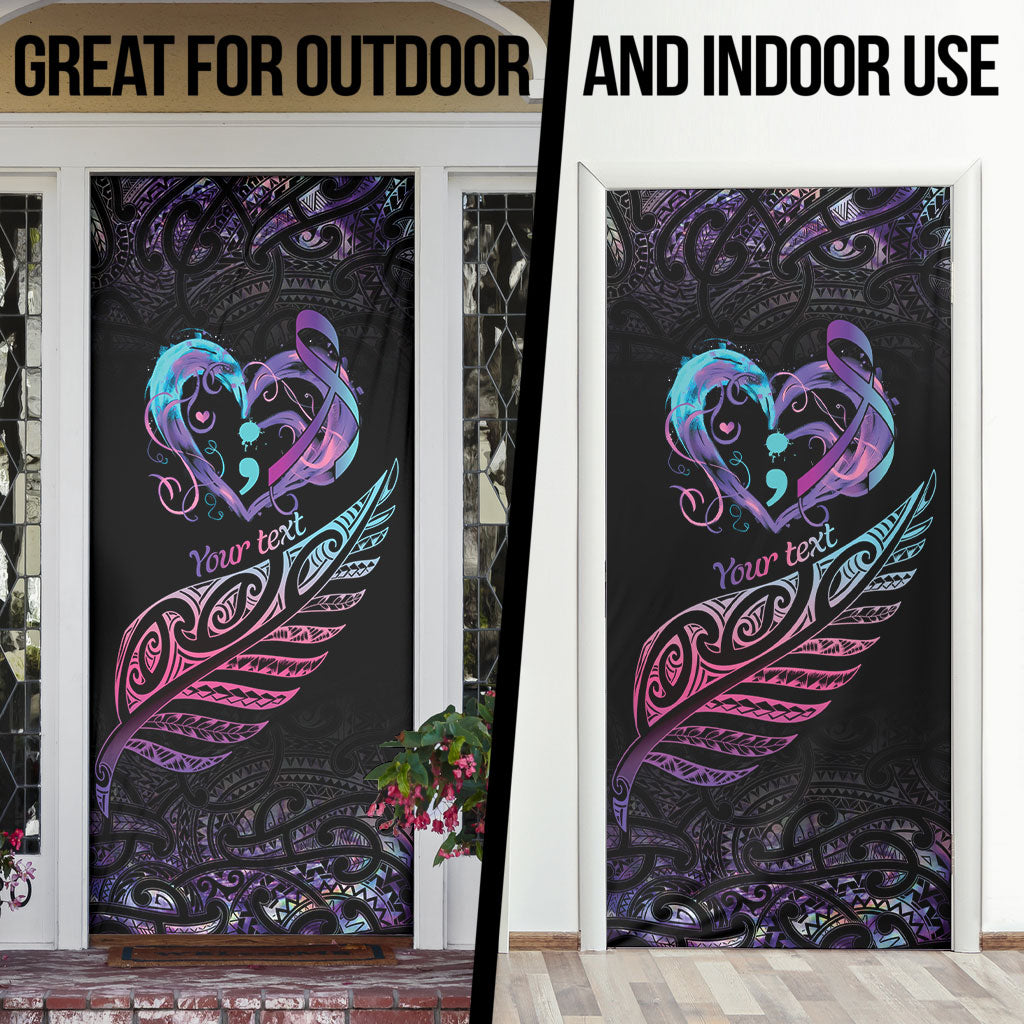 Personalised Your Life Matters Door Cover Suicide Prevention Support Semicolon Maori Heart