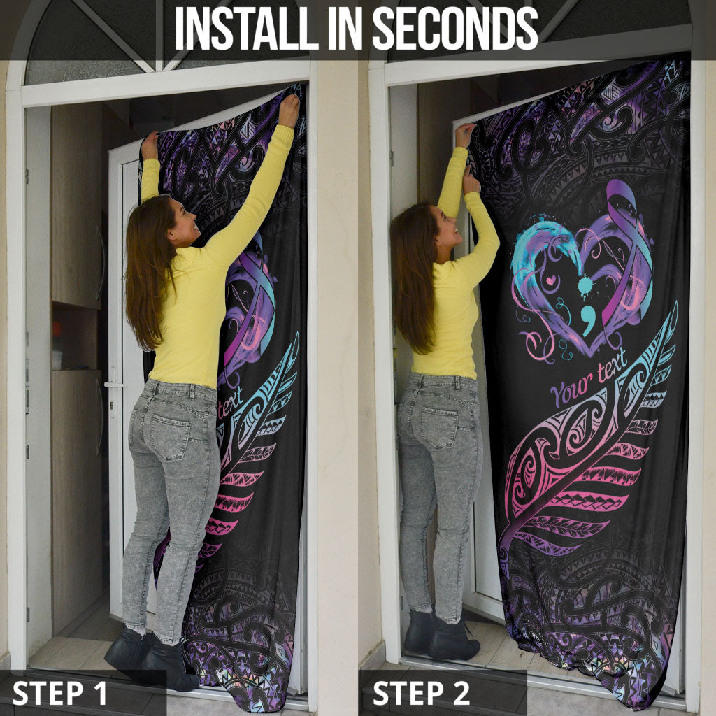 Personalised Your Life Matters Door Cover Suicide Prevention Support Semicolon Maori Heart