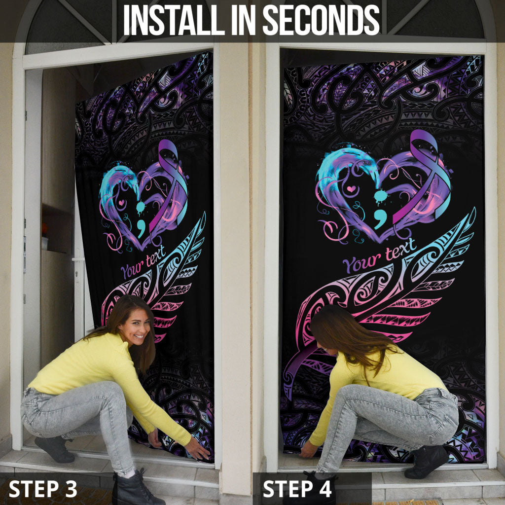 Personalised Your Life Matters Door Cover Suicide Prevention Support Semicolon Maori Heart