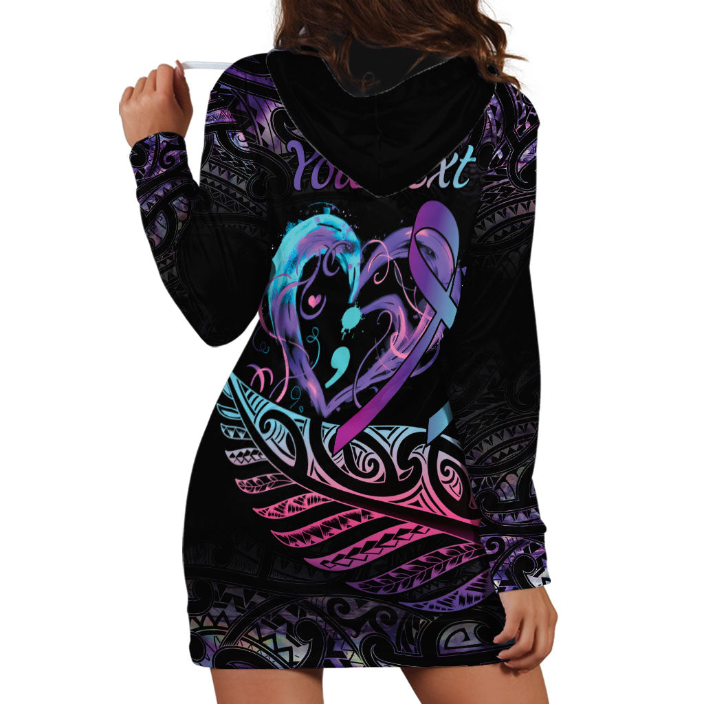 Personalised Your Life Matters Hoodie Dress Suicide Prevention Support Semicolon Maori Heart