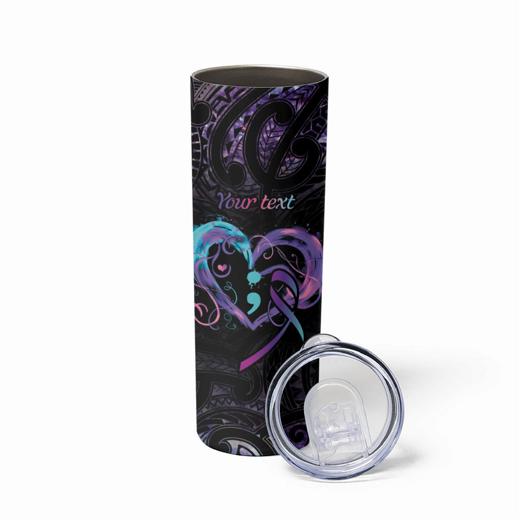 Personalised Your Life Matters Skinny Tumbler Suicide Prevention Support Semicolon Maori Heart