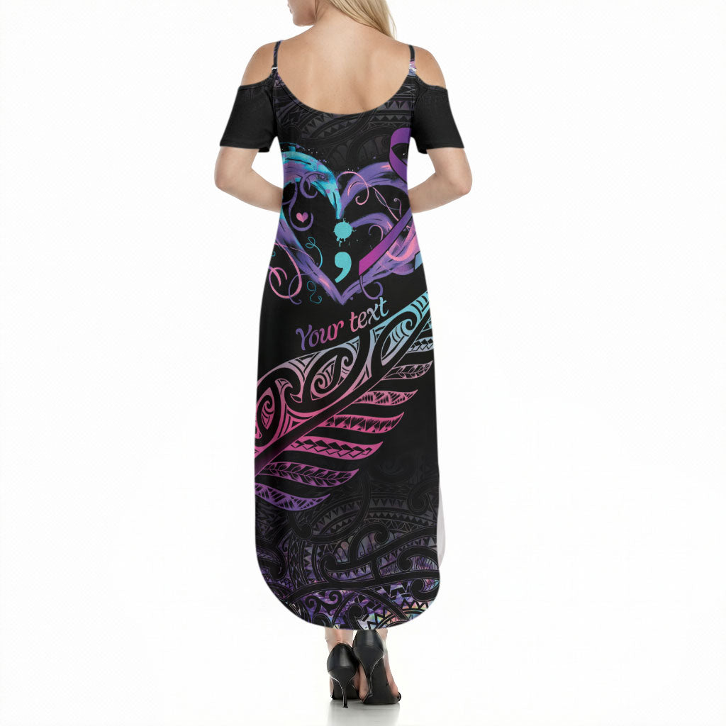 Personalised Your Life Matters Summer Maxi Dress Suicide Prevention Support Semicolon Maori Heart