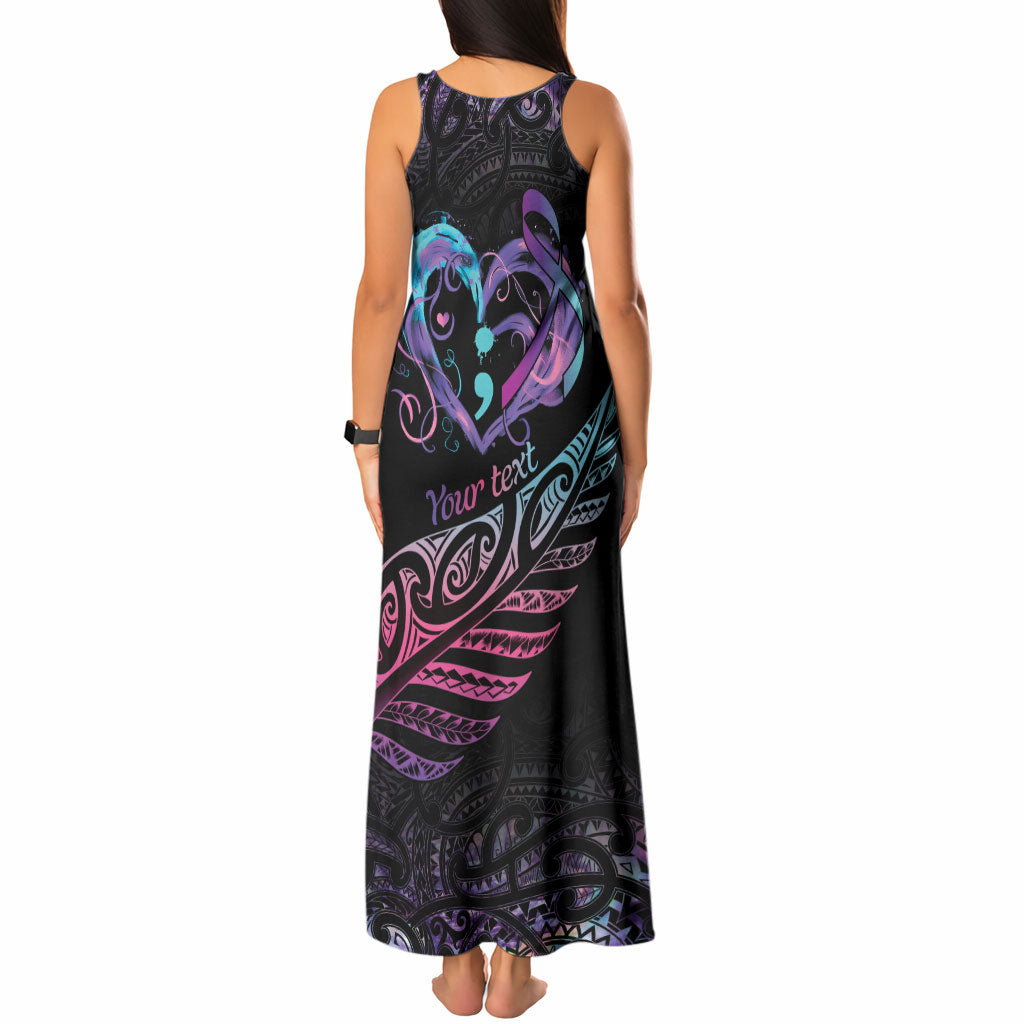 Personalised Your Life Matters Tank Maxi Dress Suicide Prevention Support Semicolon Maori Heart