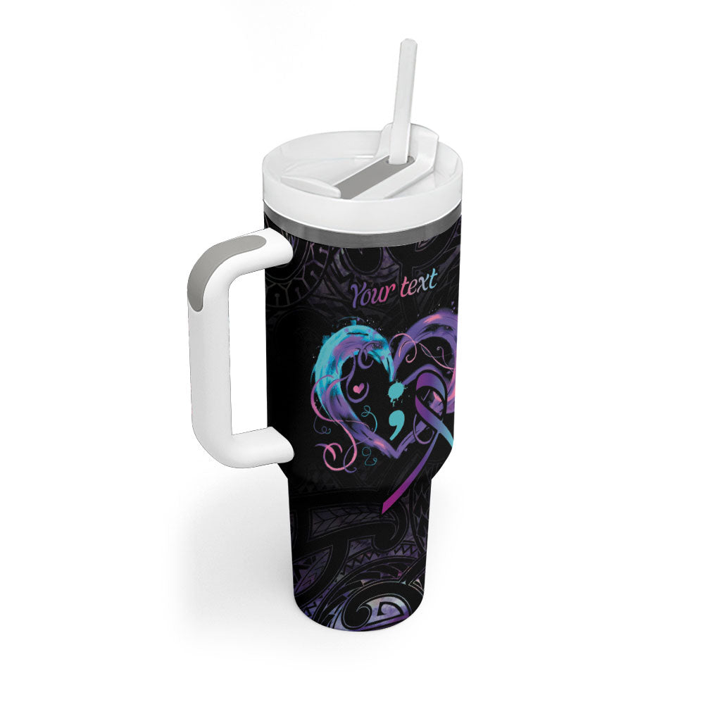 Personalised Your Life Matters Tumbler With Handle Suicide Prevention Support Semicolon Maori Heart